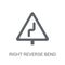 Right reverse bend sign icon. Trendy Right reverse bend sign log