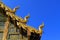 The right roof of Wat Rong Sua Ten at north of Thailand