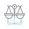 right to a fair trial line icon, outline symbol, vector illustration, concept sign