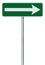 Right traffic route only direction sign turn pointer, green isolated roadside signage, white arrow icon frame roadsign, pole post