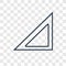 Right triangle concept vector linear icon on transparen