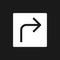 Right turn arrow dark mode glyph ui icon