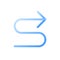 Right winding road arrow flat gradient two-color ui icon