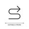 Right winding road arrow pixel perfect linear ui icon