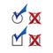 Right wrong checklist symbol