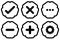 Right wrong customize Jagged shape buttons icon set