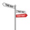 Right Your Way Choice in Business and Life Signpost. 3d Rendering