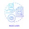 Rigid laws blue gradient concept icon