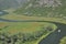 Rijeka CrnojeviÄ‡a, part of the Skadar Lake in Montenegro. Tourist cruises by boat on the beautiful meanders of the river flowing