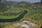 Rijeka CrnojeviÄ‡a, part of the Skadar Lake in Montenegro. Tourist cruises by boat on the beautiful meanders of the river flowing