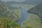 Rijeka CrnojeviÄ‡a, part of the Skadar Lake in Montenegro. Tourist cruises by boat on the beautiful meanders of the river flowing