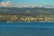 Rijeka, town on Croatian Adriatic sea coastline seen from the Kvarner gulf shoreline