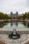 Rijksmuseum facade park and pool vertical view