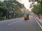 Riksha driving early morning in Tiruvanamalai India