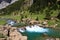 Rills and waterfalls in Spanish Pyrenees.