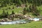 Rills and waterfalls in Spanish Pyrenees.