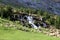 Rills and waterfalls in Spanish Pyrenees.