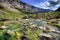 Rills and waterfalls in Spanish Pyrenees.