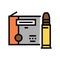 rimfire ammo color icon vector illustration