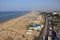 Rimini beach and city Italy aerial view