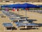 Rimini - Blue umbrellas and sunbeds