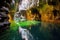 rimstone pools in an illuminated subterranean cave