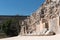 Ring for ball games at the outer wall of the mayan ruins city of