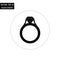 Ring black and white flat icon