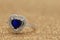 ring blue gemstone heart,Love Valentine day