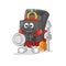 Ring box spartan character. cartoon mascot vector