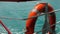 Ring buoy red color on ferry ship