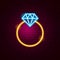 Ring with Diamond Neon Sign