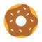 Ring donut with chocolate single isolated icon with flat style