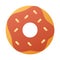 Ring donut with chocolate single isolated icon with smooth style