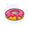 Ring doughnut vector outline illustration. Donut line icon.