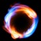 Ring of fire in black background