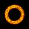 Ring of fire plasma. Isolated on black background. 3D rendering