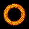 Ring of fire plasma. Isolated on black background. Vector