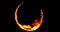 Ring of flame fire in black background, dangerous flame