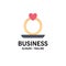 Ring, Heart, Proposal Business Logo Template. Flat Color