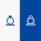 Ring, Heart, Proposal Line and Glyph Solid icon Blue banner