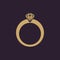 The ring icon. Diamond and jewelry, wedding symbol. Flat