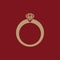 The ring icon. Diamond and jewelry, wedding symbol. Flat