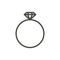 Ring icon vector. Line diamond ring symbol.