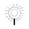 Ring lamp icon, sticker. sketch hand drawn doodle style. , minimalism, monochrome. lighting, blogging, technology, electronics