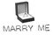 Ring with `marry me` sign