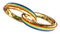 Ring rainbow gay lesbian isolated golden - 3d rendering