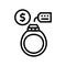 ring rental line icon vector illustration sign