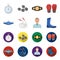 Ring, rope, referee, sneakers Boxing set collection icons in cartoon,flat style vector symbol stock illustration web.