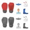 Ring, rope, referee, sneakers Boxing set collection icons in cartoon,monochrome style vector symbol stock illustration